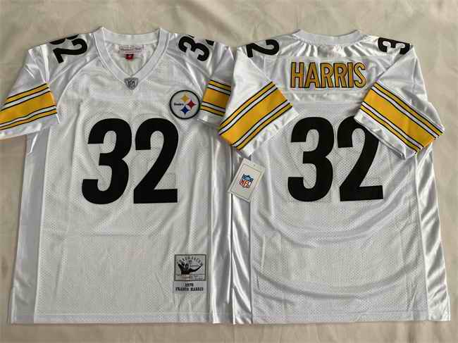 Men's Pittsburgh Steelers #32 Franco Harris White Stitched Football Jersey